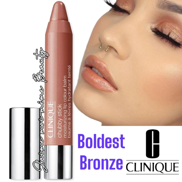 Clinique Chubby Stick Hydrating Tinted Lip Balm Boldest Bronze-Soft Pinky Copper - Picture 1 of 17